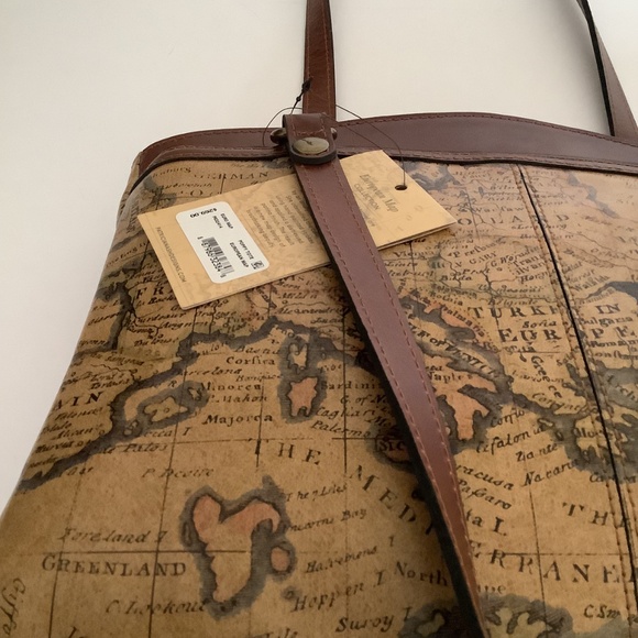 Patricia Nash Europe Map Poppy Leather Tote - Picture 5 of 13